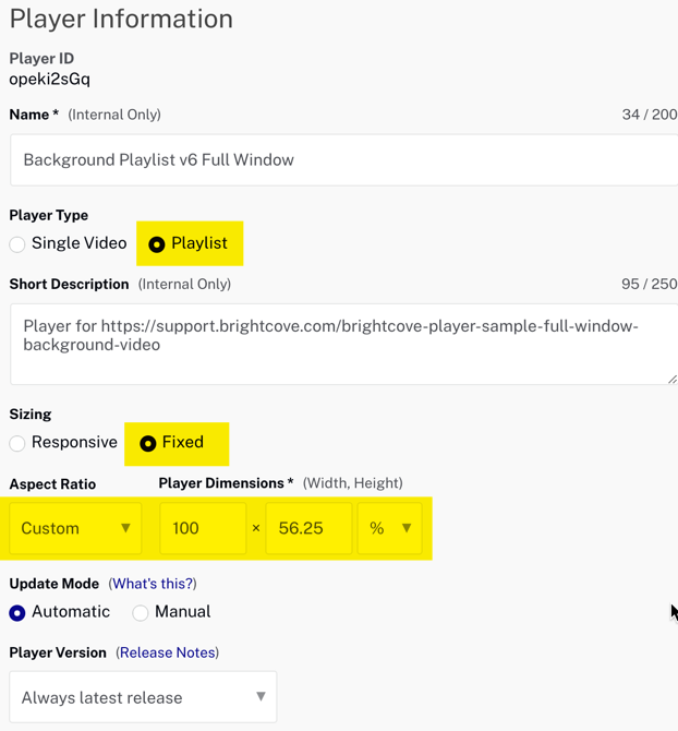 Einstellungen für Spielerinformationen
