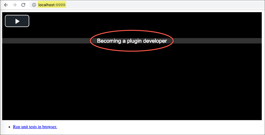 Über dem Player angezeigter Text