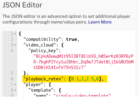 Wiedergaberaten json editor