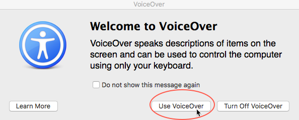 Verwenden Sie das VoiceOver-Dialogfenster
