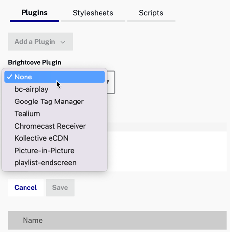 Mitgeliefertes Plugin für Brightcove