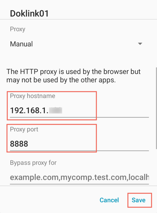 Proxy-Host/Port-Werte