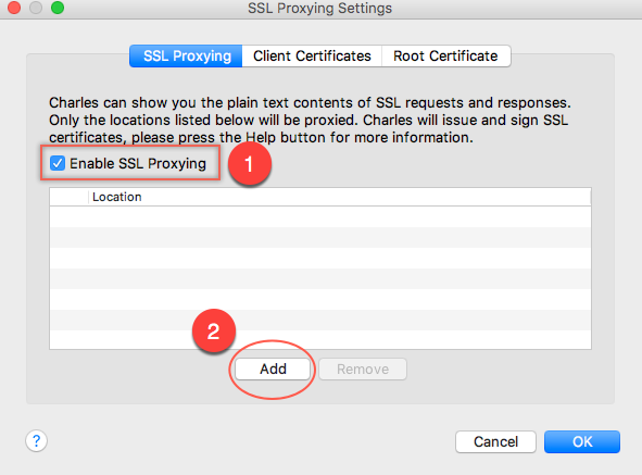 SSL-Proxy-Einstellungen