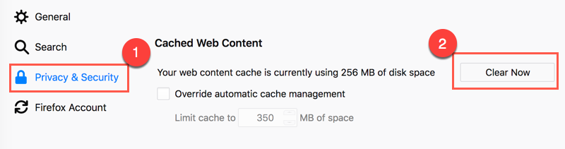 Löschen Sie den Firefox-Cache